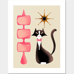 Retro Tuxedo Cat Posters and Art